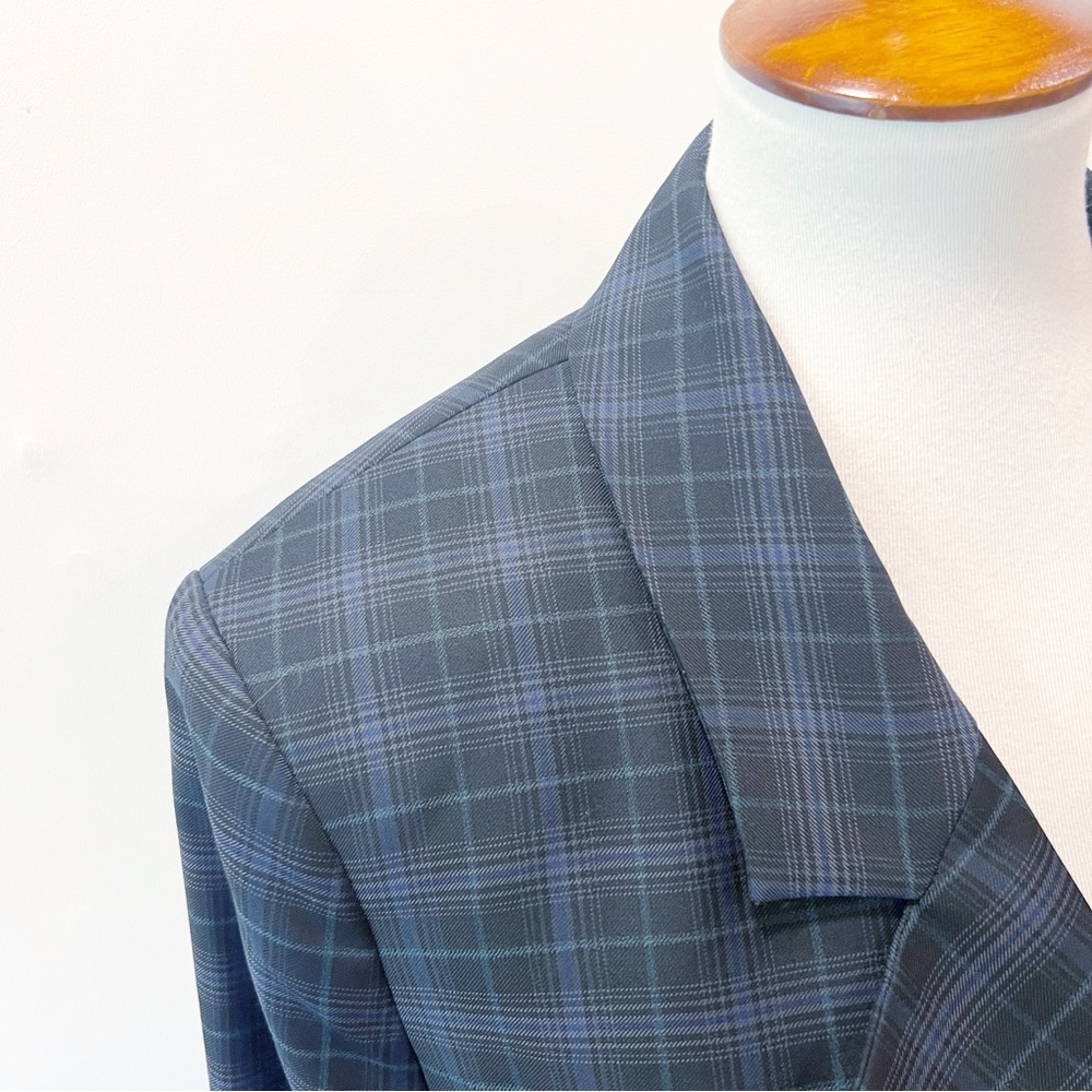 Tibi Marvel Plaid Wool Blend Tie Waist Blazer Jacket Size 10 - Picture 8 of 12